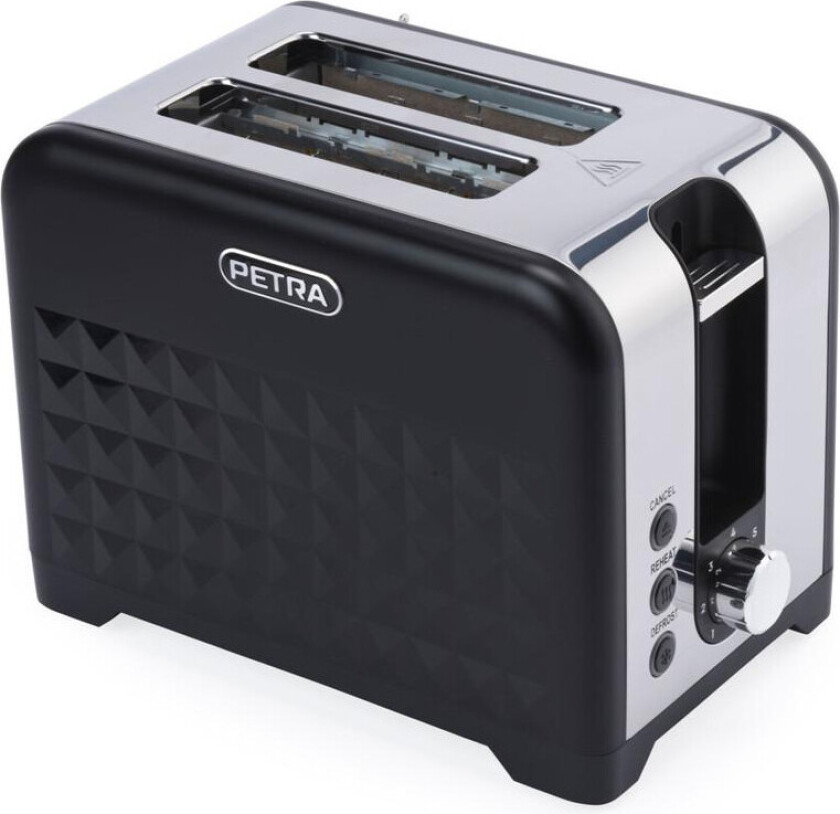 PT6104 Brødrister - 2 Skiver, 7 Niveauer, 930W - Sort