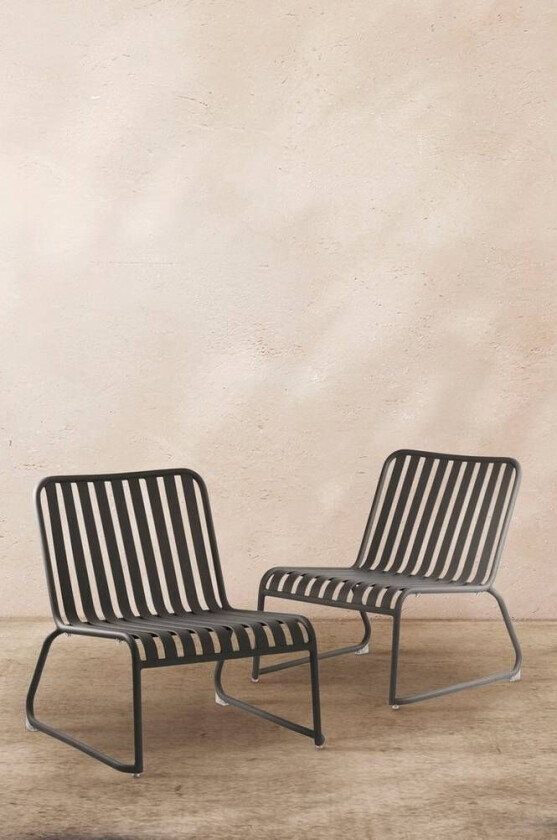 BELLEVILLE loungestol 2-pk Svart matt svart