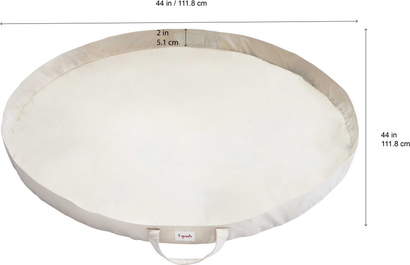 Leke Teppe/Taske - Ø112cm - Beige Hval