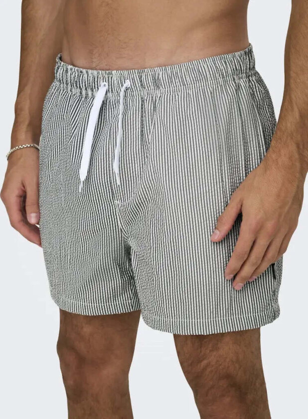 Ted Stripe Badeshorts Seersucker - Kambaba - XL
