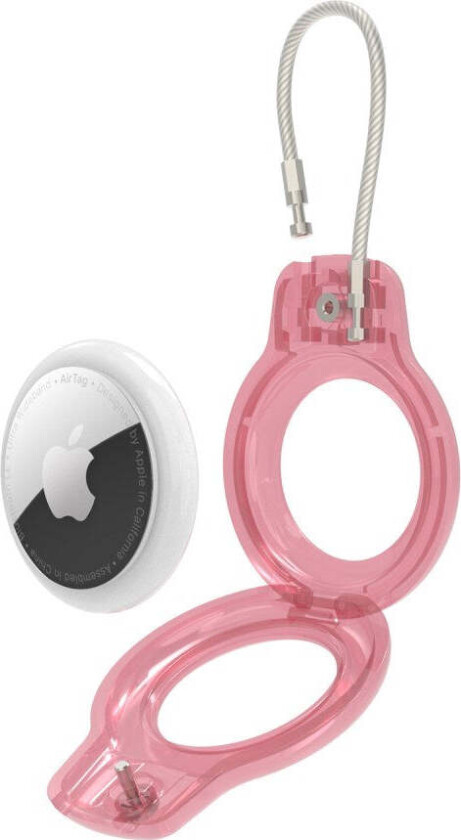 Hard Plast AirTag Deksel m. Karabinkrok - Rosa