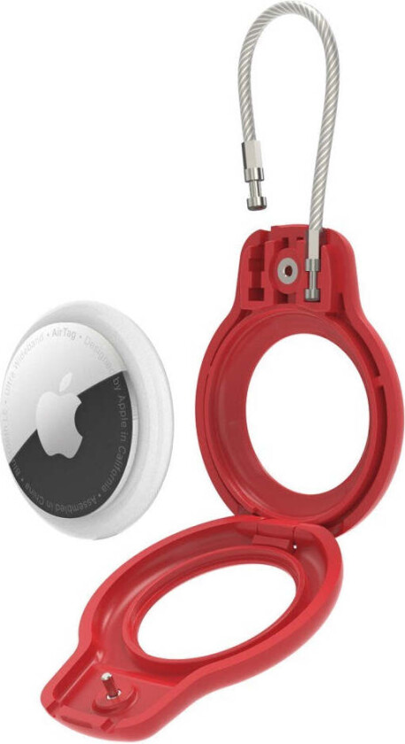 Hard Plast AirTag Deksel m. Karabinkrok - Rød