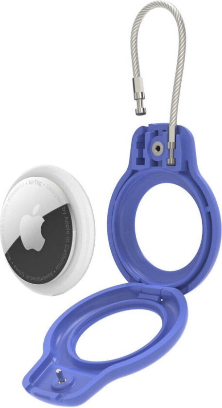 Hard Plast AirTag Deksel m. Karabinkrok - Blå