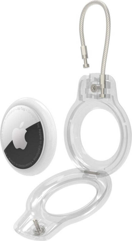 Hard Plast AirTag Deksel m. Karabinkrok - Gjennomsiktig