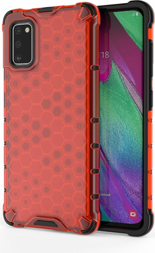 Samsung Galaxy A41 Honeycomb Hybrid Deksel - Rød