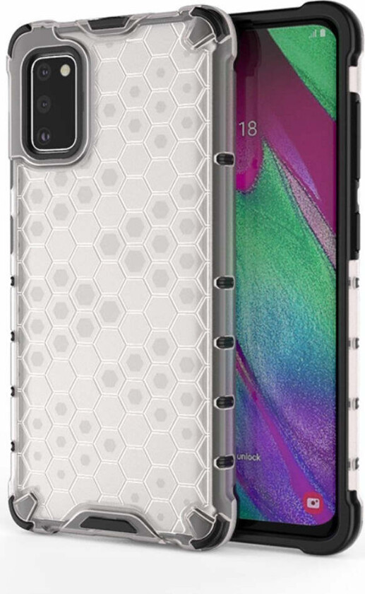 Samsung Galaxy A41 Honeycomb Hybrid Deksel - Hvit