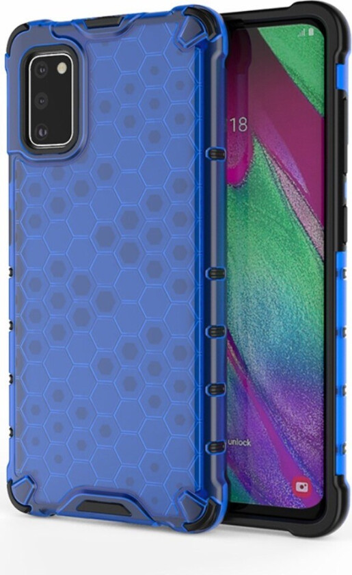 Samsung Galaxy A41 Honeycomb Hybrid Deksel - Blå
