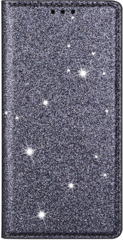 Samsung Galaxy S25 Edge Kunstskinn Flip Deksel med Lommebok og - Glitter - Grå