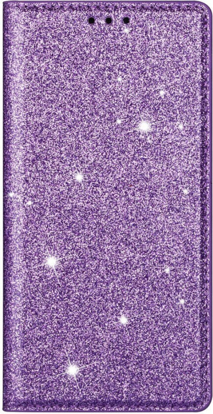 Samsung Galaxy S25 Edge Kunstskinn Flip Deksel med Lommebok og - Glitter - Lilla