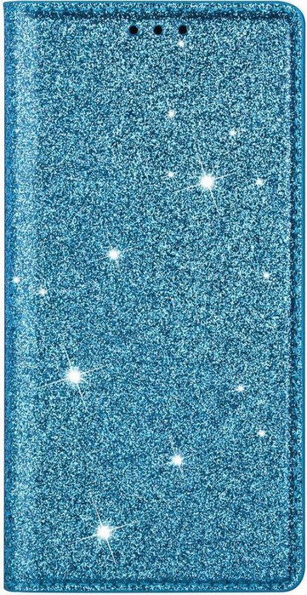 Samsung Galaxy S25 Edge Kunstskinn Flip Deksel med Lommebok og - Glitter - Blå