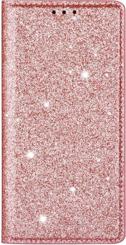 Samsung Galaxy S25 Edge Kunstskinn Flip Deksel med Lommebok og - Glitter - Rose Gold