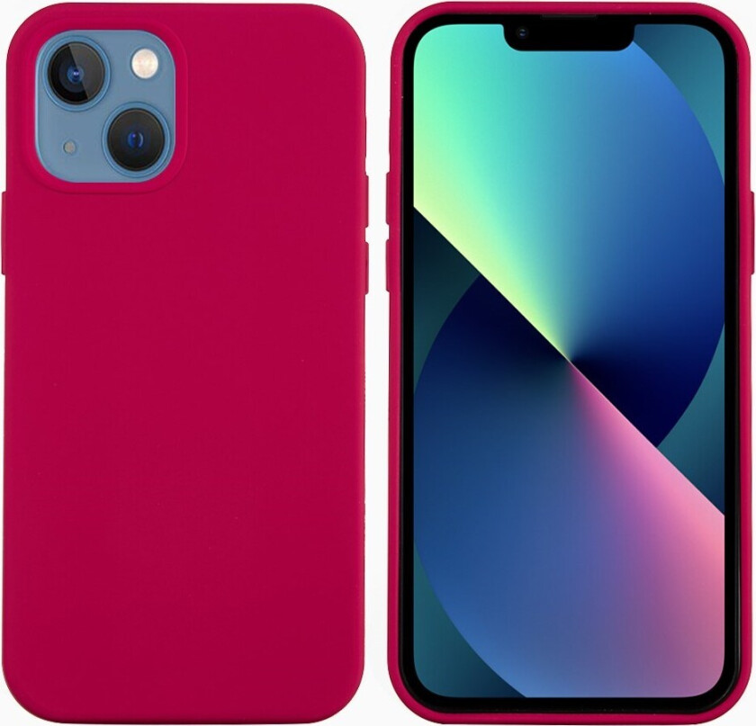 iPhone 13 Fôret Silikon Deksel - Mørk Rød