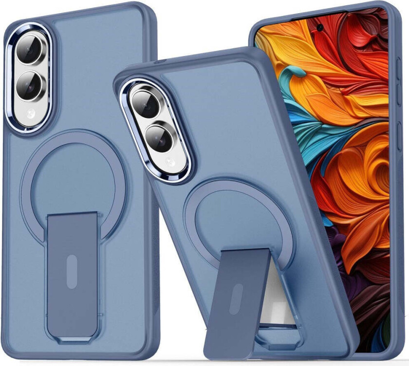 Samsung Galaxy S25 Edge Hybrid Deksel med Stativfunksjon - MagSafe Kompatibel - Blå