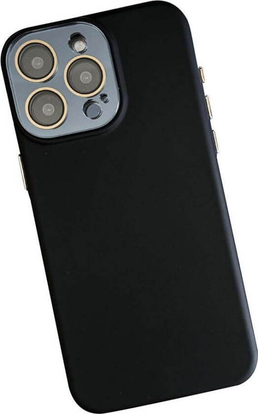 iPhone 14 Pro Silikon Deksel med Innebygd Kamerabeskyttelse - Svart