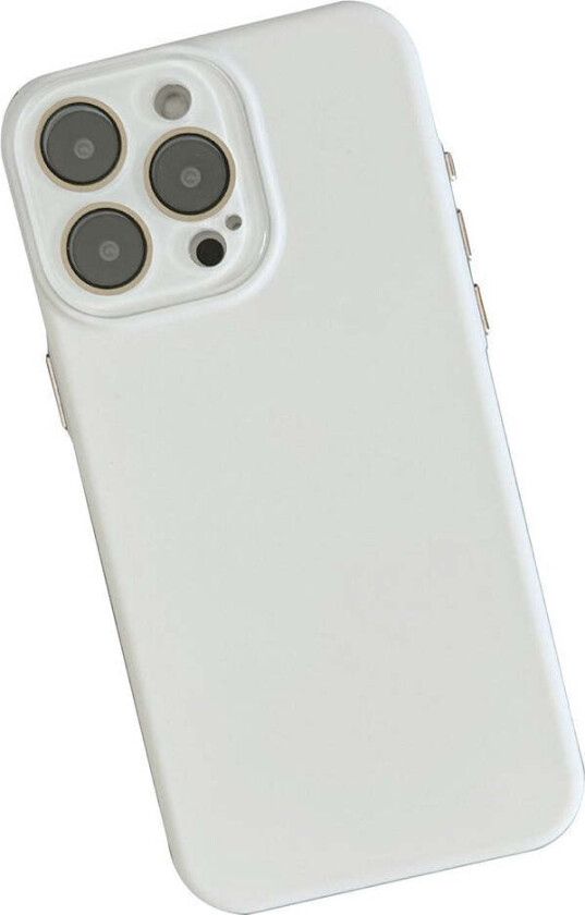 iPhone 14 Pro Silikon Deksel med Innebygd Kamerabeskyttelse - Hvit