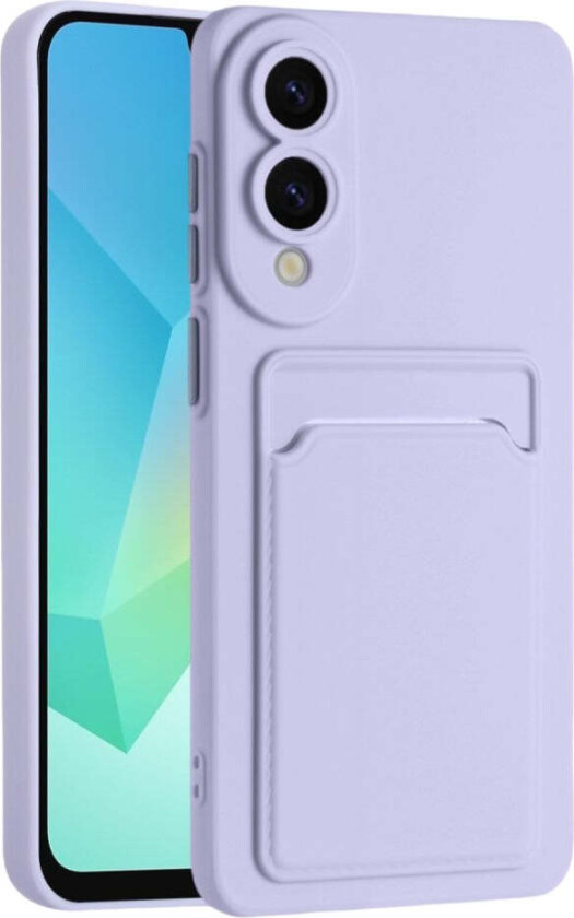 Samsung Galaxy S25 Edge Fleksibelt Plast Deksel med Kortholder - Lilla