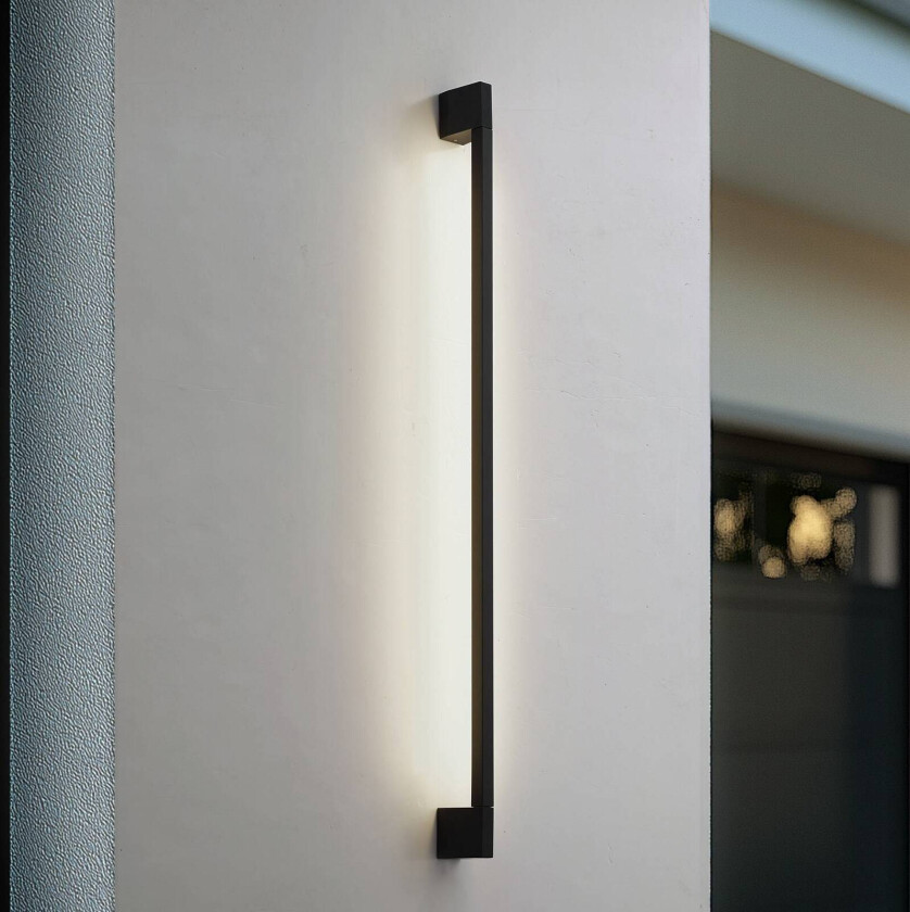 Lindby utendørs LED-vegglampe Neano, 120 cm, svart, metall