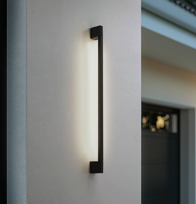 Lindby utendørs LED-vegglampe Neano, 90 cm, svart, metall