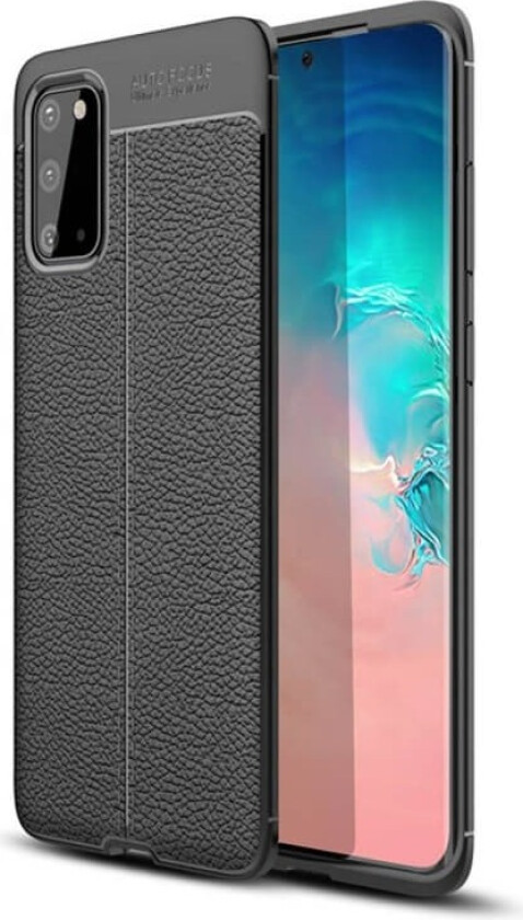 Lærmønstret silikondeksel Samsung Galaxy S20 (SM-G980F) : Farge - Svart