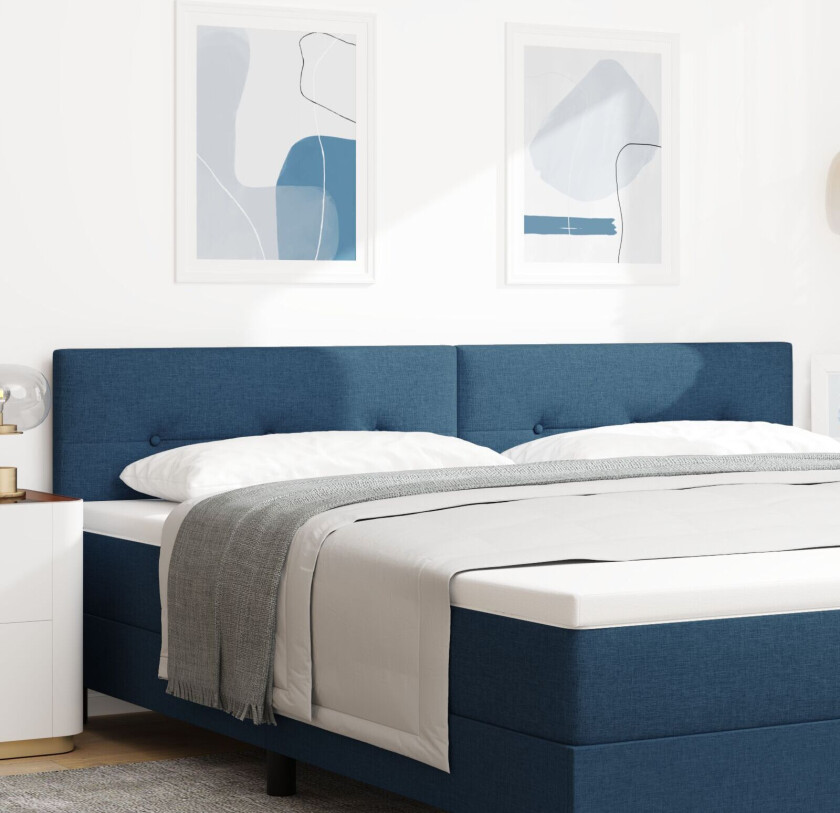 Sengegavl Blå Tre 200 cm Stilig design Sengegavl Rektangulær