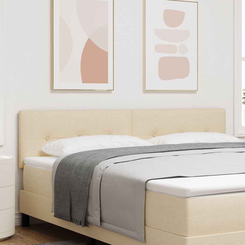 Sengegavl Sett av 2 Krem Tre 180 cm Dekorative innlegg