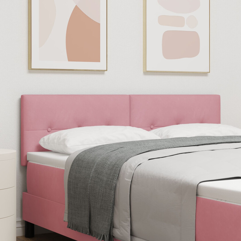 Sengegavl Sett av 2 Rosa Tre 160 cm Justerbar sengegavl