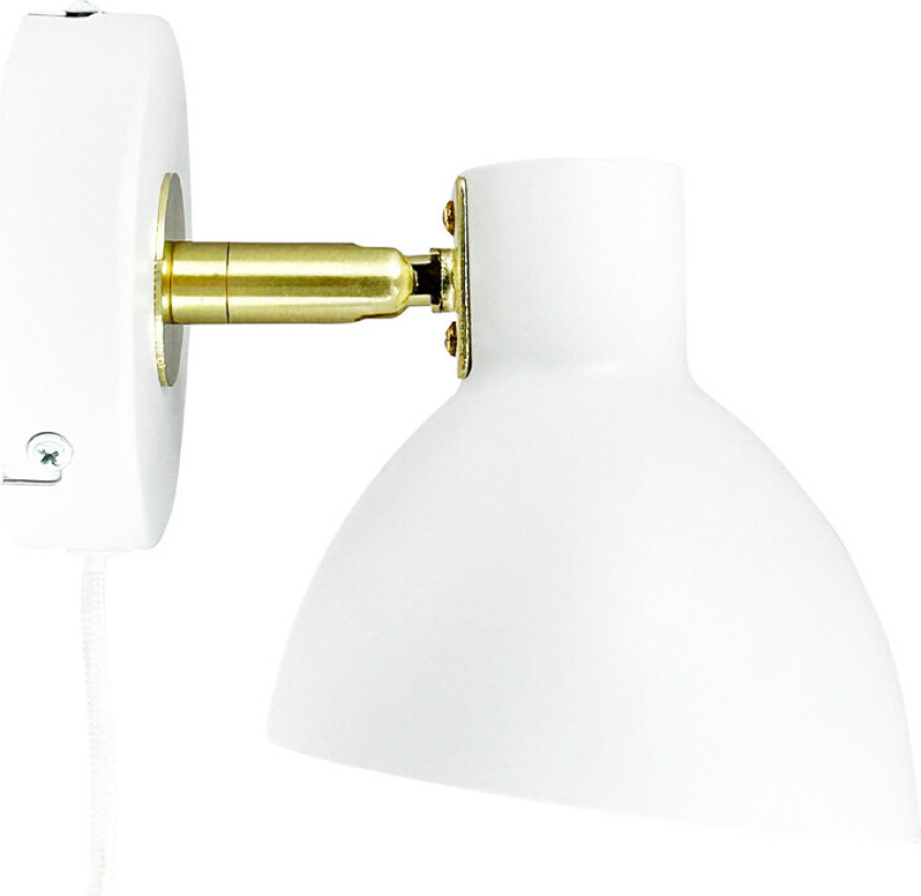 Lilje Vegglampe Hvit/Messing