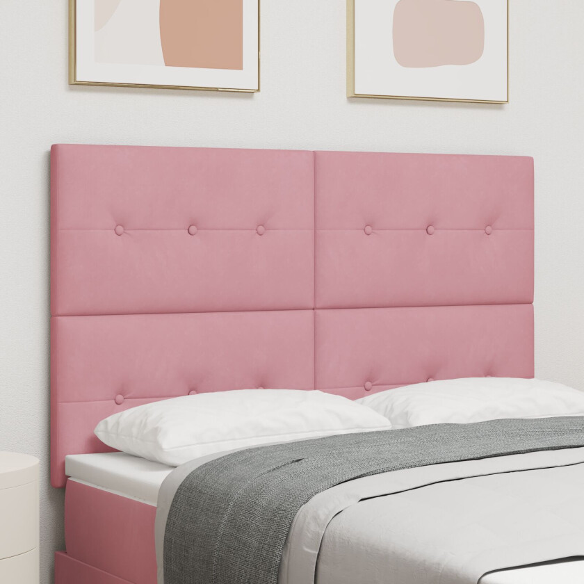 Sengegavl Rosa Polyester 160 cm lang Dekorative innlegg
