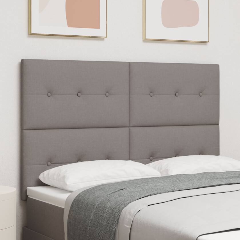 Sengegavl Gråbrun Polyester 160 x 7 x 118/128 cm