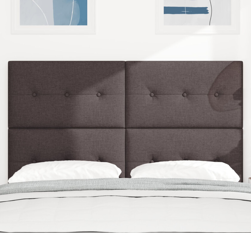 Sengegavl Mørk brun Polyester 144 x 7 x 118/128 cm