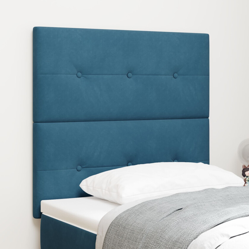 Sengegavl Mørk Blå Fløyel 80 cm Dekorative Detaljer