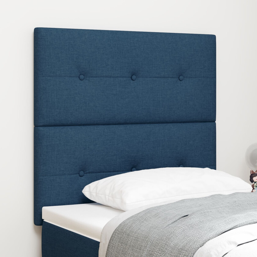 Sengegavl Blå Polyester 100 x 7 x 118/128 cm Justerbare føtter