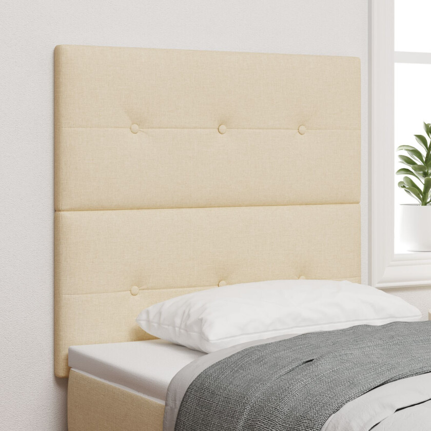 Sengegavl Krem Polyester 100 x 7 x 118/128 cm Justerbare føtter