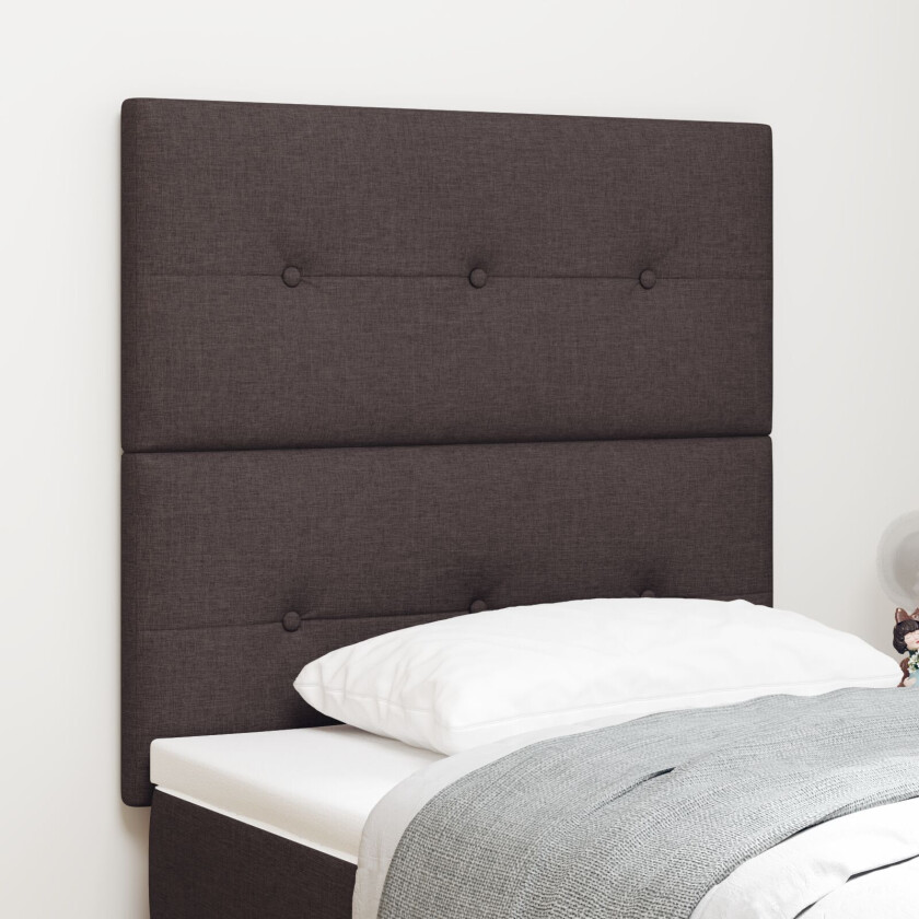 Sengegavl Mørk brun Polyester 80 x 7 x 118/128 cm