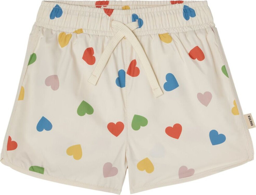 Lisbon Badeshorts Rainbow Hearts | Hvit | 98/104 cm
