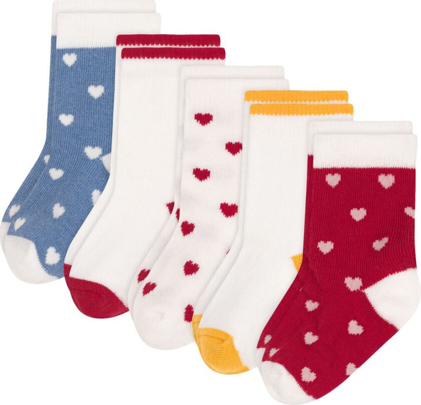 Hearts 5-pakning Bomullssokker White | Hvit | 0-3 months