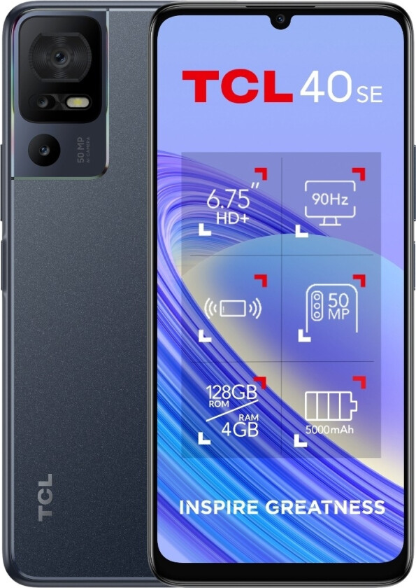 40 SE 128 GB smarttelefon, mørkegrå