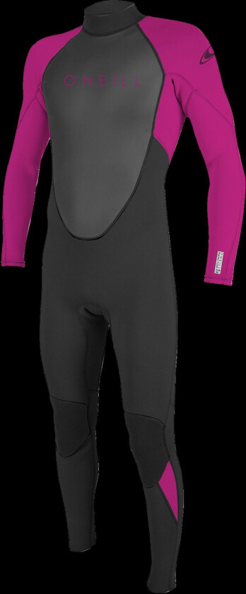 Youth Reactor 3/2mm Back Zip Full, våtdrakt junior BLK/BERRY