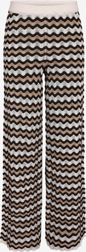 Bukser nmSadie HW Flare Knit Pants Cur - Beige