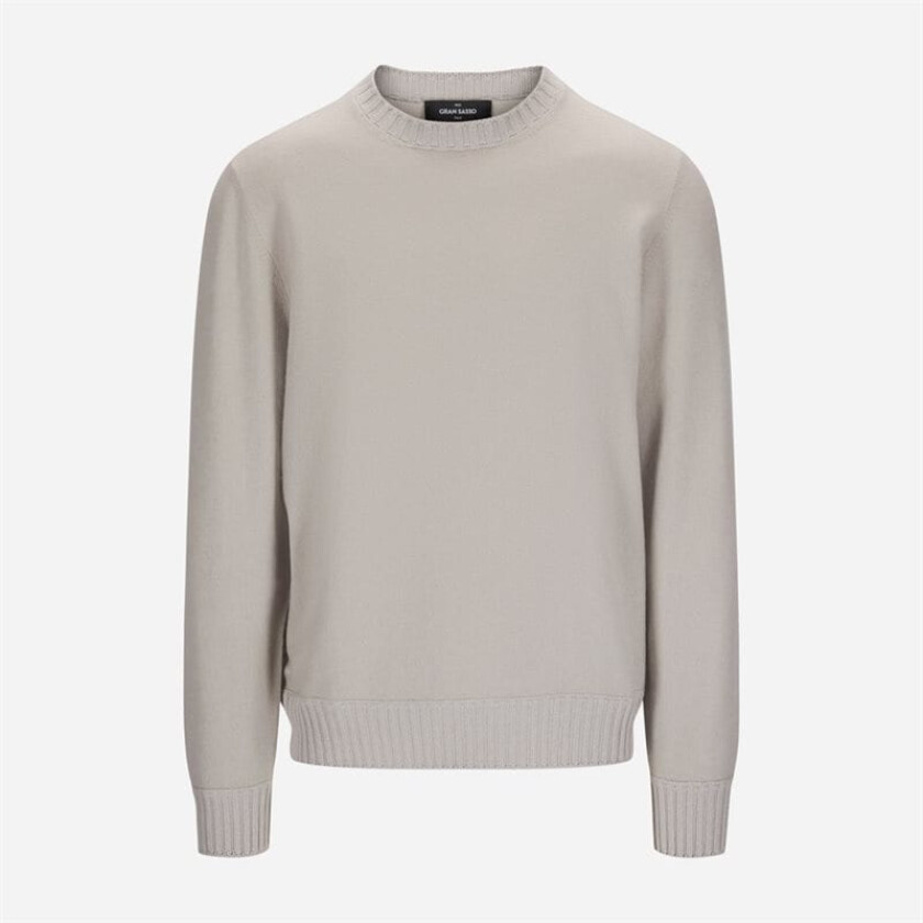 Crew Neck Felted Cashmere - Light Beige Beige 54