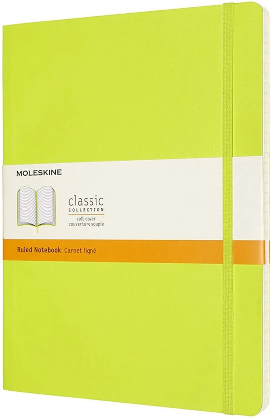 Notatbok Soft XL Linjert Lemon Green