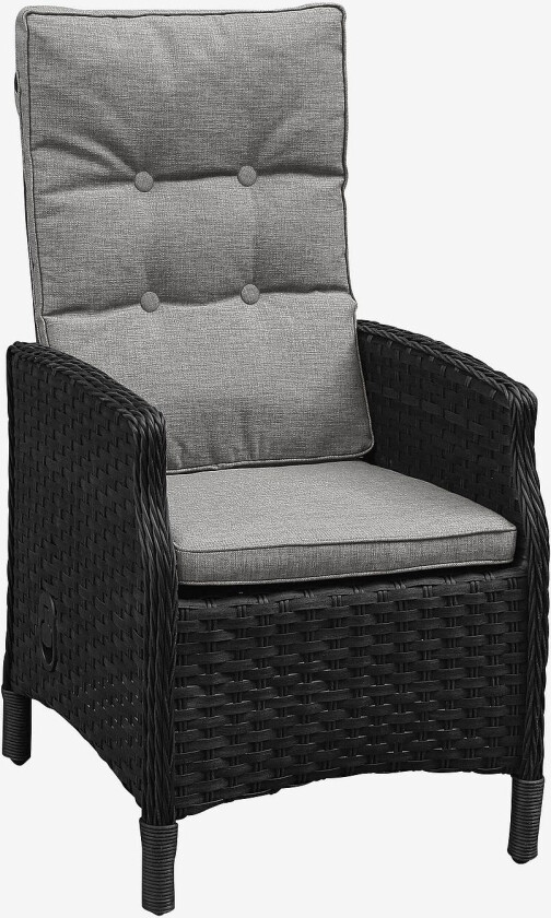 Hagestol med pute og pumpe Gruffudd 2-pk., Svart