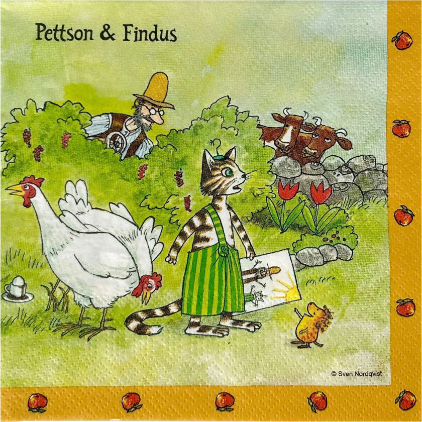 Servietter Høner Pettson & Findus - 16-pakning