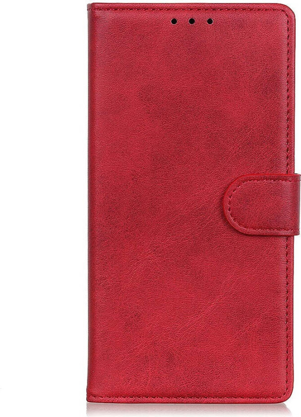 Samsung Galaxy A30s / A50 Kunstskinn Flip Deksel m. Kortholder & Ståfunksjon - Rød