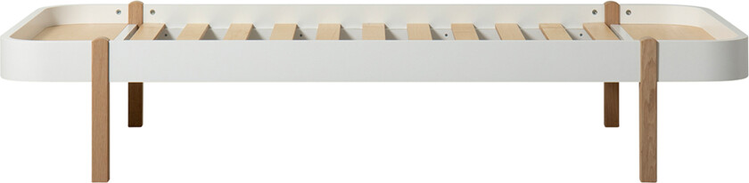 Wood Lounger 90 White / Oak - Sprinkelsenger og barnesenger - Søren Rørbæk - Hvit - Tre