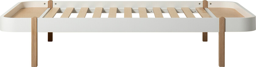 Wood Lounger 120 White / Oak - Sprinkelsenger og barnesenger - Søren Rørbæk - Hvit - Tre