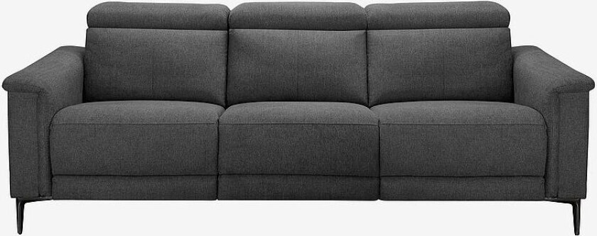 Sofa 3-seters sofa med 2 elektriske hvilestoler Lund, Grå