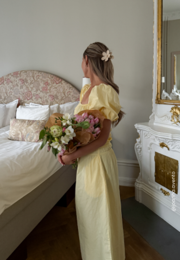 Smock Waist Maxi Skirt Yellow S