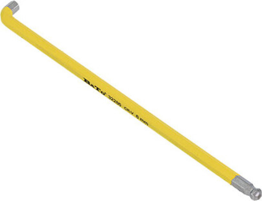 BATO Stiftnøgle farvet gul med 10mm. Stubbyvinkel 6 x 180mm.