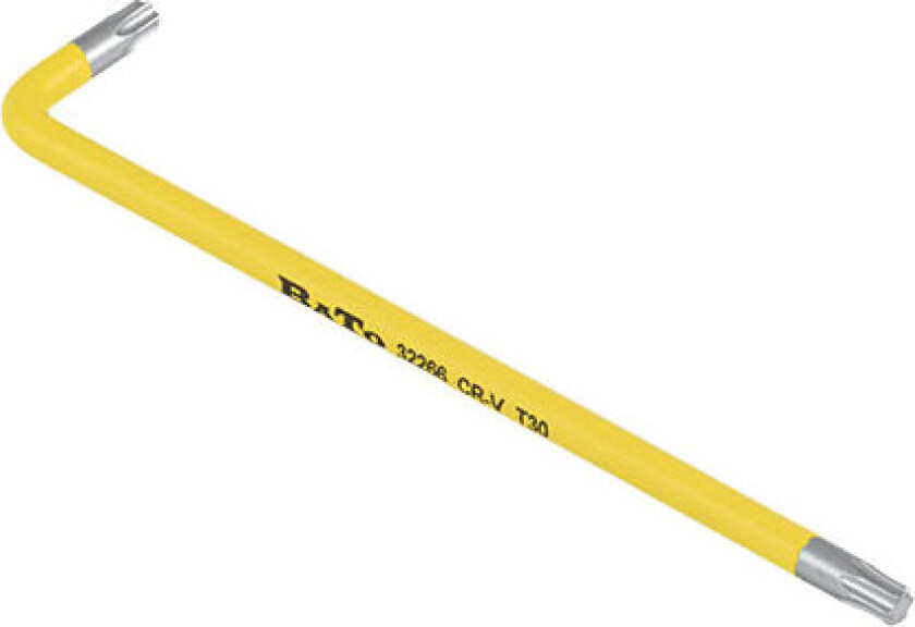 BATO Stiftnøgle farvet lysegul lang Torx 30 x 160mm.